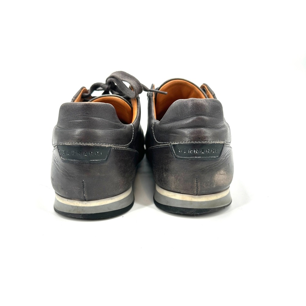 Magnanni Cristian Calf Skin Leather Sneakers Dark Grey Lace Up Shoes Men's 8.5 M - Picture 5 of 11